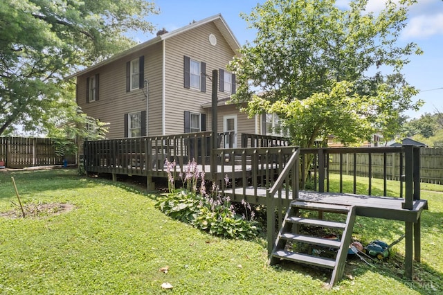 122 Fairview Ave, Washington Twp, OH 45171 - back of property featuring a fenced backyard and a wooden deck