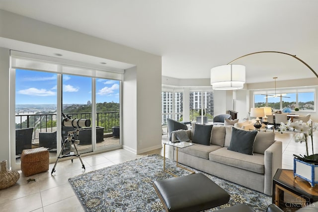 1201 Edgecliff Pl Unit 1083, Cincinnati, OH 45206 - living room with light tile patterned floors and baseboards