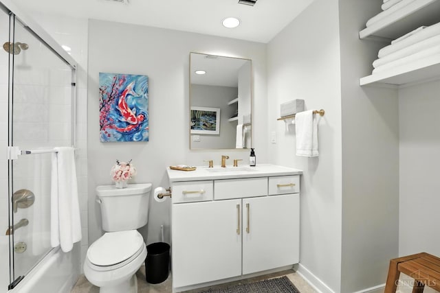 1201 Edgecliff Pl Unit 1083, Cincinnati, OH 45206 - bathroom with vanity, shower / bath combination with glass door, and recessed lighting