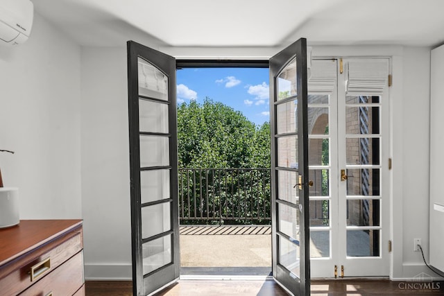 1236 Louden St, Cincinnati, OH 45202 - doorway with french doors and a wall unit AC