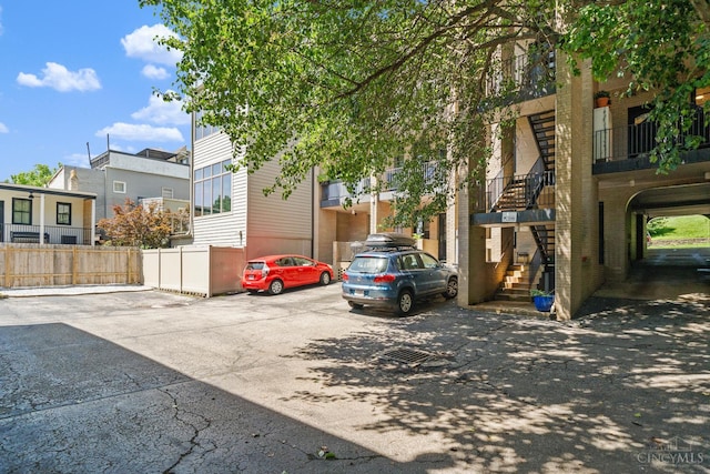 1236 Louden St, Cincinnati, OH 45202 - view of parking / parking lot with a residential view and stairs
