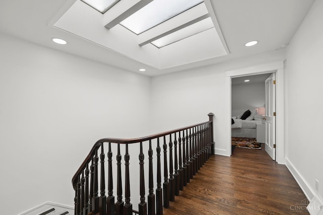 1236 Louden St, Cincinnati, OH 45202 - hall featuring recessed lighting, wood finished floors, and an upstairs landing