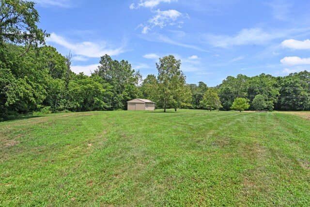 8424 Oak Grove Rd, Georgetown, OH 45121 - view of green lawn featuring a view of trees and an outdoor structure