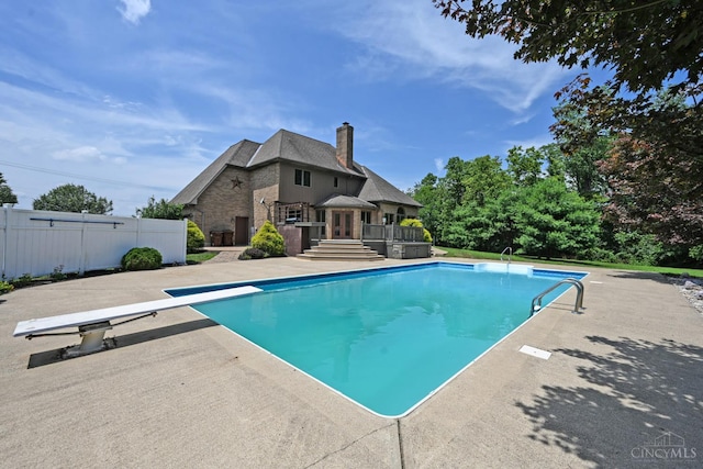 8424 Oak Grove Rd, Georgetown, OH 45121 - view of pool featuring a diving board and a patio