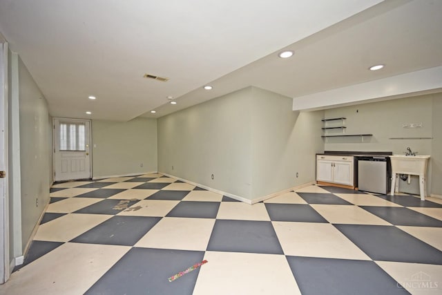 8424 Oak Grove Rd, Georgetown, OH 45121 - unfurnished living room featuring light floors and recessed lighting