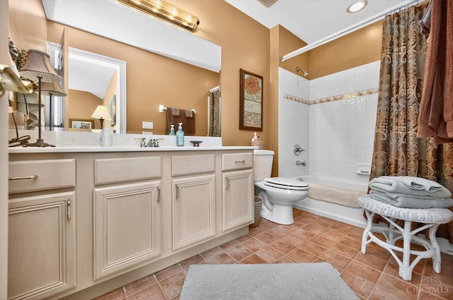 8069 Green Lake Dr, Liberty Twp, OH 45044 - full bathroom with vanity, shower / bath combination with curtain, and tile patterned floors