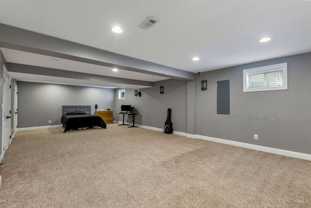 1820 Meadow Sweet Dr, Turtle Creek Twp, OH 45036 - sitting room with electric panel, carpet, and recessed lighting