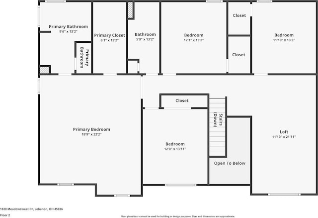 1820 Meadow Sweet Dr, Turtle Creek Twp, OH 45036 - view of floor plan / room layout