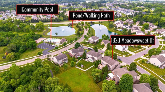 1820 Meadow Sweet Dr, Turtle Creek Twp, OH 45036 - aerial perspective of suburban area featuring a nearby body of water