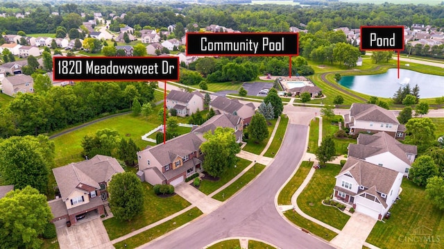 1820 Meadow Sweet Dr, Turtle Creek Twp, OH 45036 - aerial view of residential area with a nearby body of water