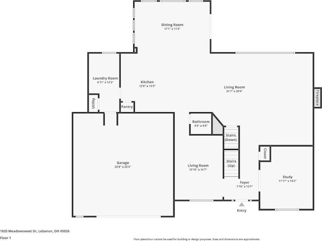 1820 Meadow Sweet Dr, Turtle Creek Twp, OH 45036 - view of room layout