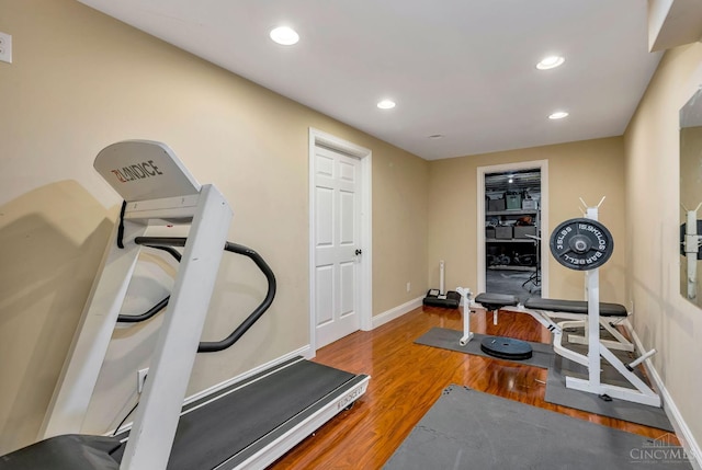 1820 Meadow Sweet Dr, Turtle Creek Twp, OH 45036 - exercise area featuring recessed lighting and wood finished floors