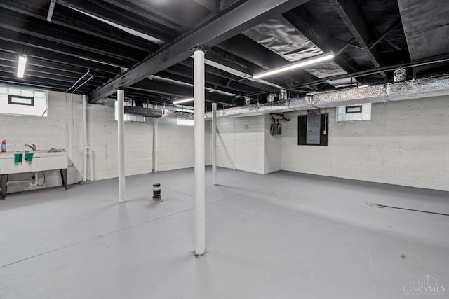 4150 Paddock Rd, Cincinnati, OH 45229 - below grade area featuring electric panel and healthy amount of natural light