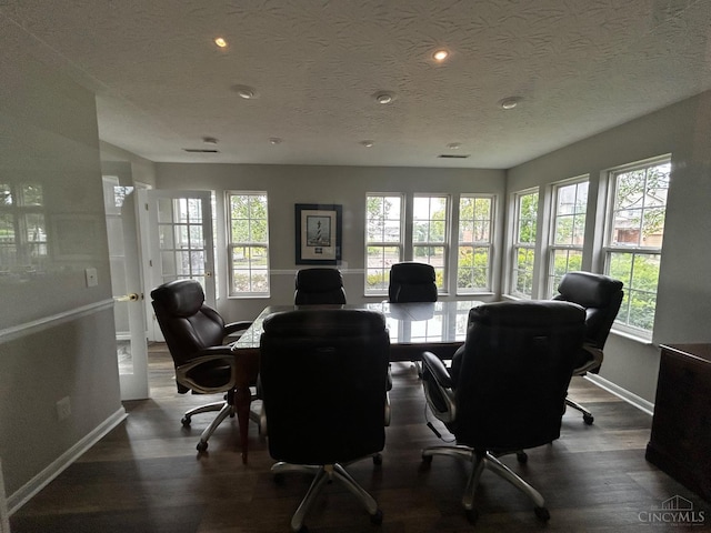 5433 Harbourwatch Unit 104, Deerfield Twp, OH 45040 - office with plenty of natural light, dark wood finished floors, recessed lighting, and a textured ceiling
