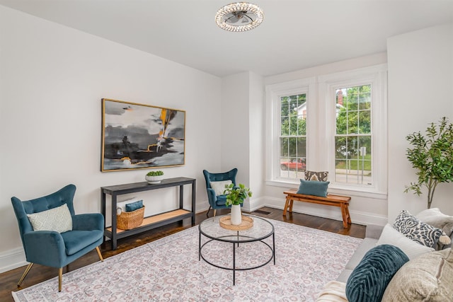 1419 Chase Ave, Cincinnati, OH 45223 - living area featuring baseboards and dark wood-style floors