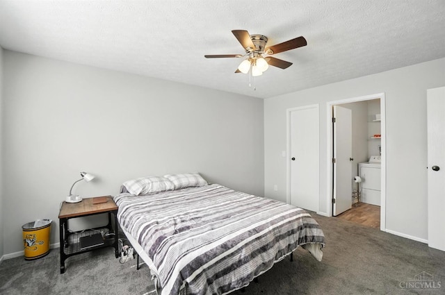 7234 Creekview Dr Unit 1, Colerain Twp, OH 45247 - carpeted bedroom featuring washer / dryer and ceiling fan