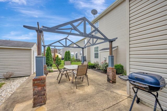 8020 Stoney Ridge Dr, Colerain Twp, OH 45247 - view of patio / terrace featuring area for grilling, outdoor dining space, and a storage shed