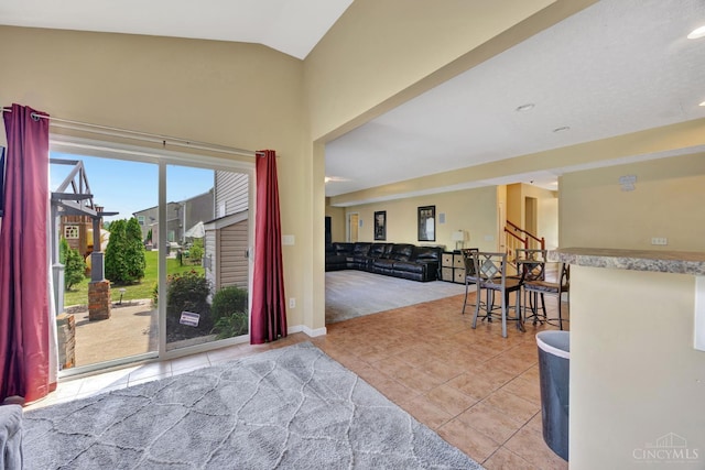 8020 Stoney Ridge Dr, Colerain Twp, OH 45247 - tiled entrance foyer with stairs and high vaulted ceiling