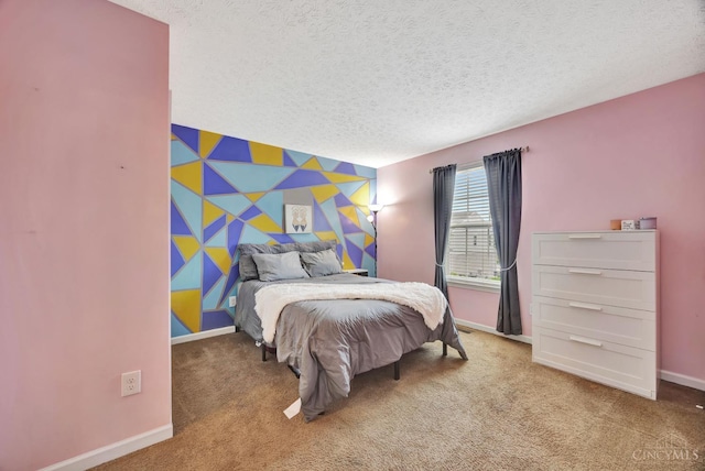8020 Stoney Ridge Dr, Colerain Twp, OH 45247 - carpeted bedroom featuring an accent wall and a textured ceiling