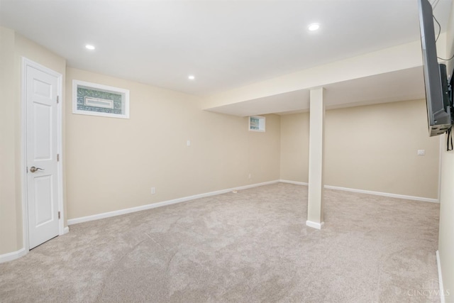 2201 Candlemaker Dr, Anderson Twp, OH 45244 - finished below grade area featuring carpet and recessed lighting