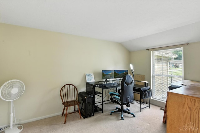 1287 Mcguffey Ln, Union Twp, OH 45103 - home office featuring carpet floors and vaulted ceiling
