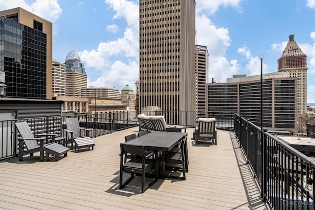 26 E Sixth St Unit 403, Cincinnati, OH 45202 - wooden deck with a view of city