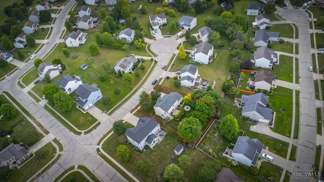 2220 Sulky Ct, Beavercreek Twp, OH 45434 - aerial perspective of suburban area featuring property boundaries highlighted