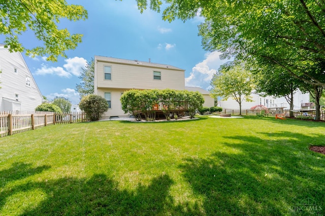 2220 Sulky Ct, Beavercreek Twp, OH 45434 - rear view of property with a fenced backyard and a wooden deck
