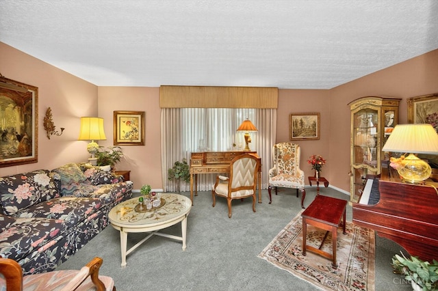 5613 Williamsburg Way, Fairfield, OH 45014 - living area with a textured ceiling and carpet floors
