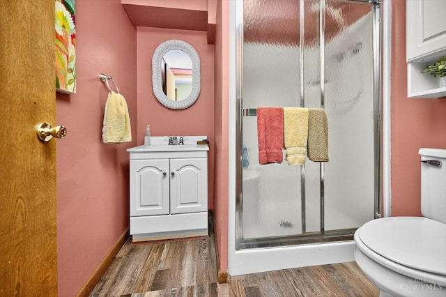 5613 Williamsburg Way, Fairfield, OH 45014 - bathroom with wood finished floors, vanity, and a shower stall