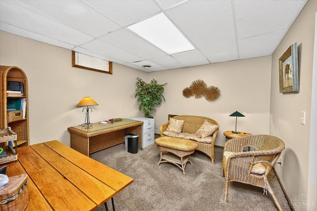 5613 Williamsburg Way, Fairfield, OH 45014 - carpeted living room featuring a drop ceiling
