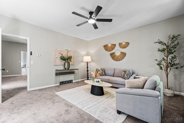 3997 Washington Ave, Cheviot, OH 45211 - living room with carpet and ceiling fan