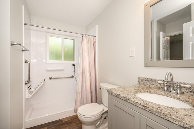 3918 Michael Dr, Union Twp, OH 45255 - full bathroom featuring vanity, a shower with curtain, and wood finished floors