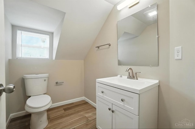1582 Dixmont Ave, Cincinnati, OH 45207 - bathroom featuring vanity, wood finished floors, and lofted ceiling