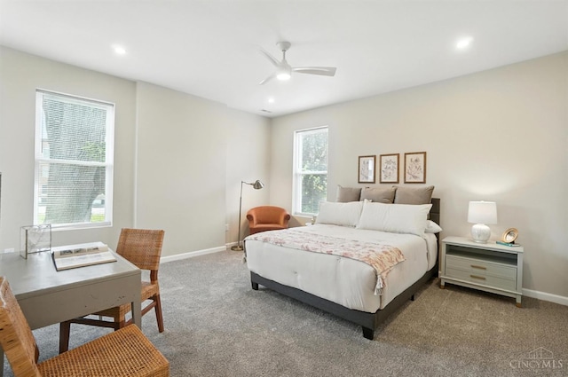 1582 Dixmont Ave, Cincinnati, OH 45207 - carpeted bedroom featuring recessed lighting and a ceiling fan
