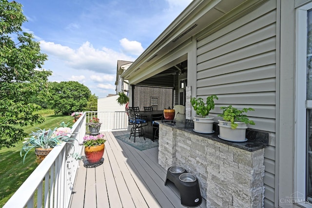 4154 Fieldsedge Dr, Mason, OH 45040 - wooden terrace featuring outdoor dining area