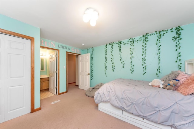 3067 Sugartree Rd, Tate Twp, OH 45106 - bedroom with light carpet and ensuite bath