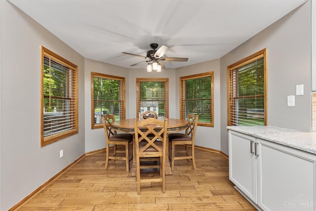 3067 Sugartree Rd, Tate Twp, OH 45106 - dining area featuring light wood finished floors and a ceiling fan