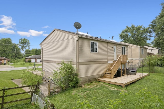 3252 Struble, Colerain Twp, OH 45251 - back of house with a wooden deck