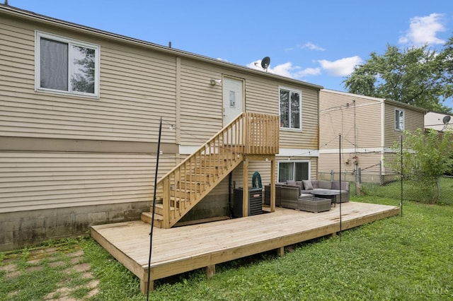 3252 Struble, Colerain Twp, OH 45251 - back of house featuring an outdoor hangout area and a deck