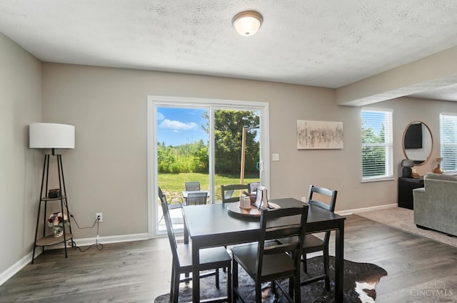 2821 Pine Leaf Ct, Hamilton, OH 45013 - dining space with wood finished floors, plenty of natural light, and a textured ceiling