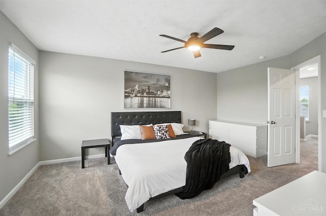2821 Pine Leaf Ct, Hamilton, OH 45013 - bedroom featuring carpet flooring, multiple windows, and a ceiling fan