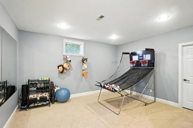 7070 Ravens Run, Anderson Twp, OH 45244 - game room with carpet and recessed lighting