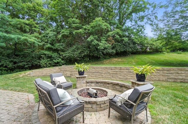 7070 Ravens Run, Anderson Twp, OH 45244 - view of patio featuring a fire pit