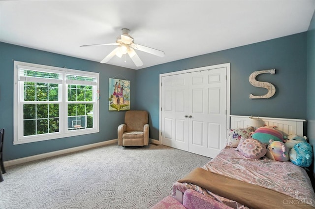 7070 Ravens Run, Anderson Twp, OH 45244 - carpeted bedroom featuring ceiling fan and a closet