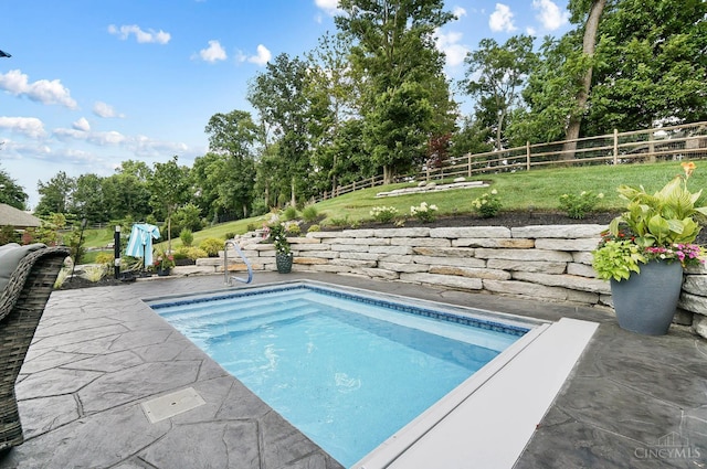 7574 Copper Creek Ln, Colerain Twp, OH 45247 - view of pool with a patio area, a fenced backyard, and view of scattered trees