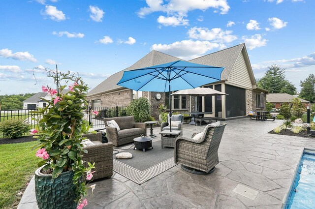 7574 Copper Creek Ln, Colerain Twp, OH 45247 - view of patio featuring outdoor lounge area