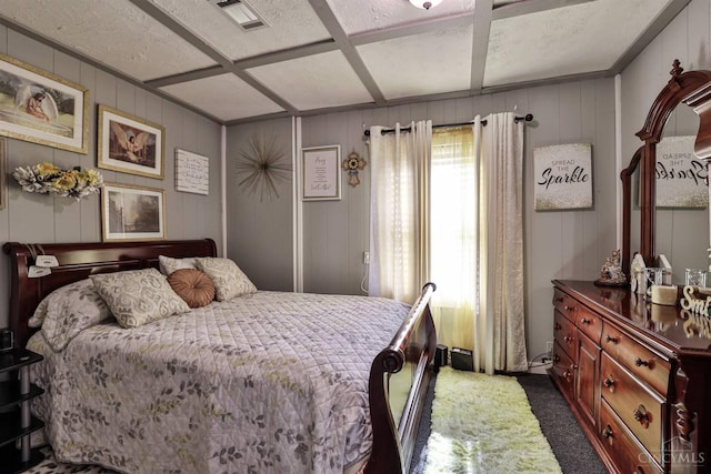 1851 Parker Rd, Goshen Twp, OH 45150 - bedroom with dark colored carpet, a decorative wall, and coffered ceiling