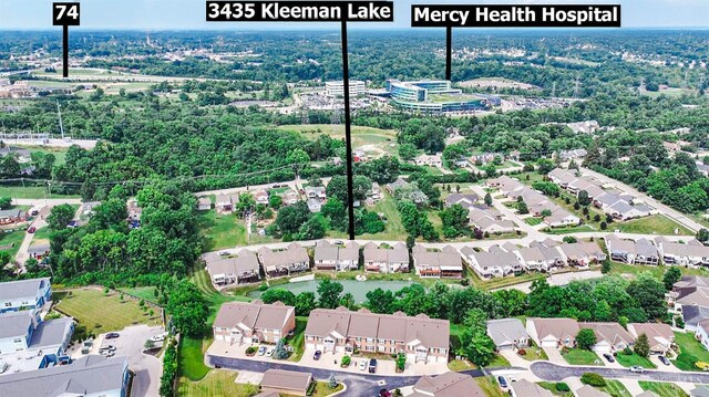 3435 Kleeman Lake Ct, Cincinnati, OH 45211 - aerial view of property and surrounding area with nearby suburban area