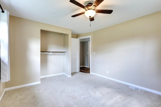 906 Shayler Rd, Union Twp, OH 45245 - unfurnished bedroom featuring carpet flooring, a closet, and ceiling fan